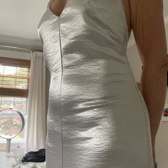h&m silver maxi dress Silver long dress